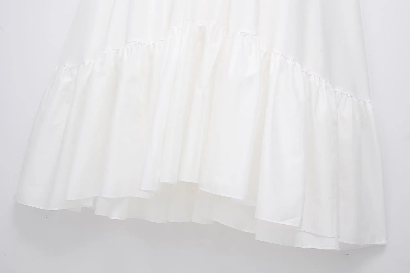 TRAF Elegant Womens Tierred Long Dress Summer Classic Fashion Solid Side Zipper Dresses HighWaist Aline Party 250222