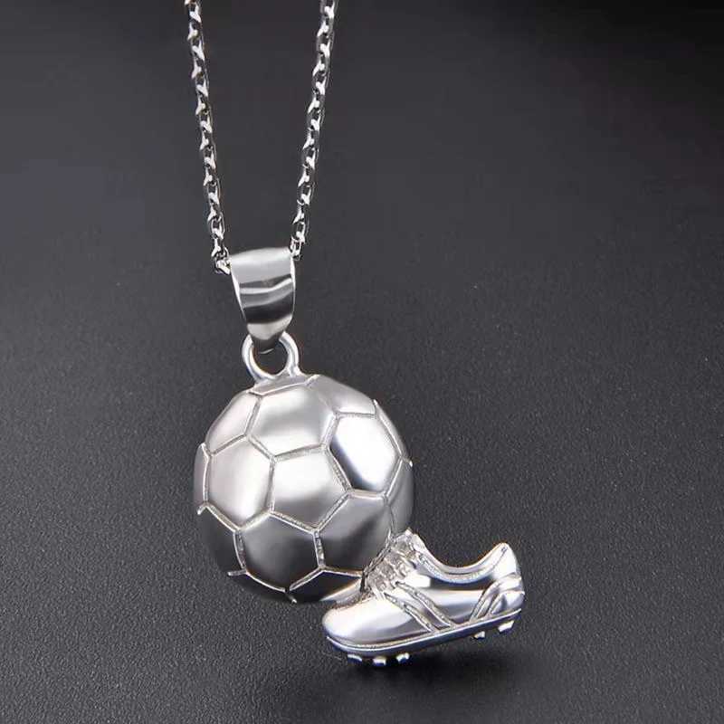 Huitan Play Football Shape Pendant Sporty Jewelry Salute to Football Charm Necklace Birthday Party Gift N Option Soccer Fans X250224