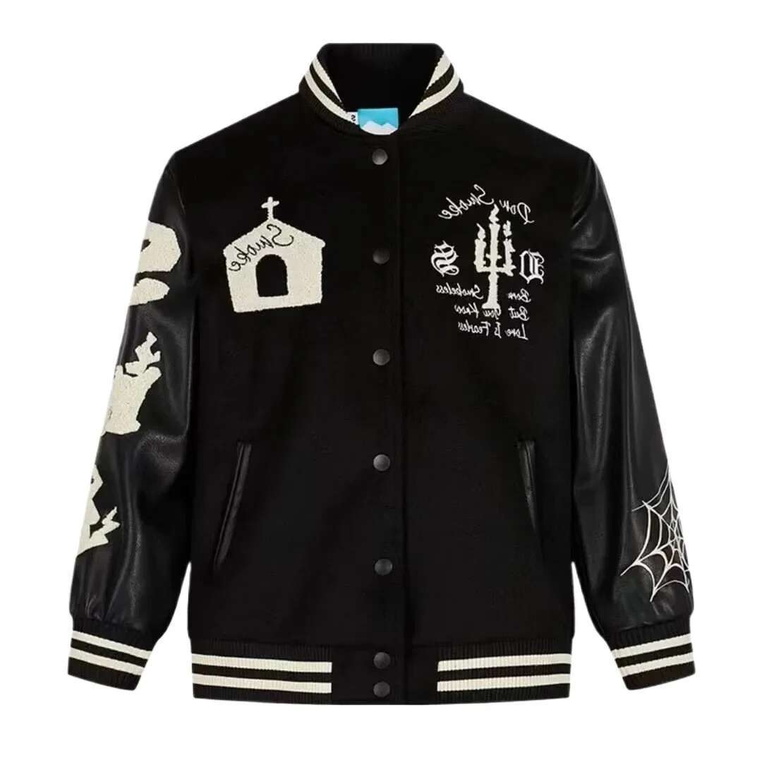 Spring Autumn Vintage American Style Loose-Fit Hip Hop Jacket For Men And Women Casual Niche Brand Cloth Embroidered Towel