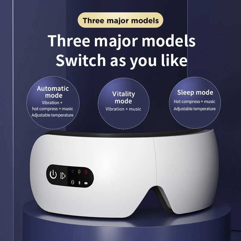 Eye Massage Instrument Vibration Eye Massager Hot Compress Bluetooth Music Eye Care Relieve Fatigue LED Display for Child AdultXJ250224