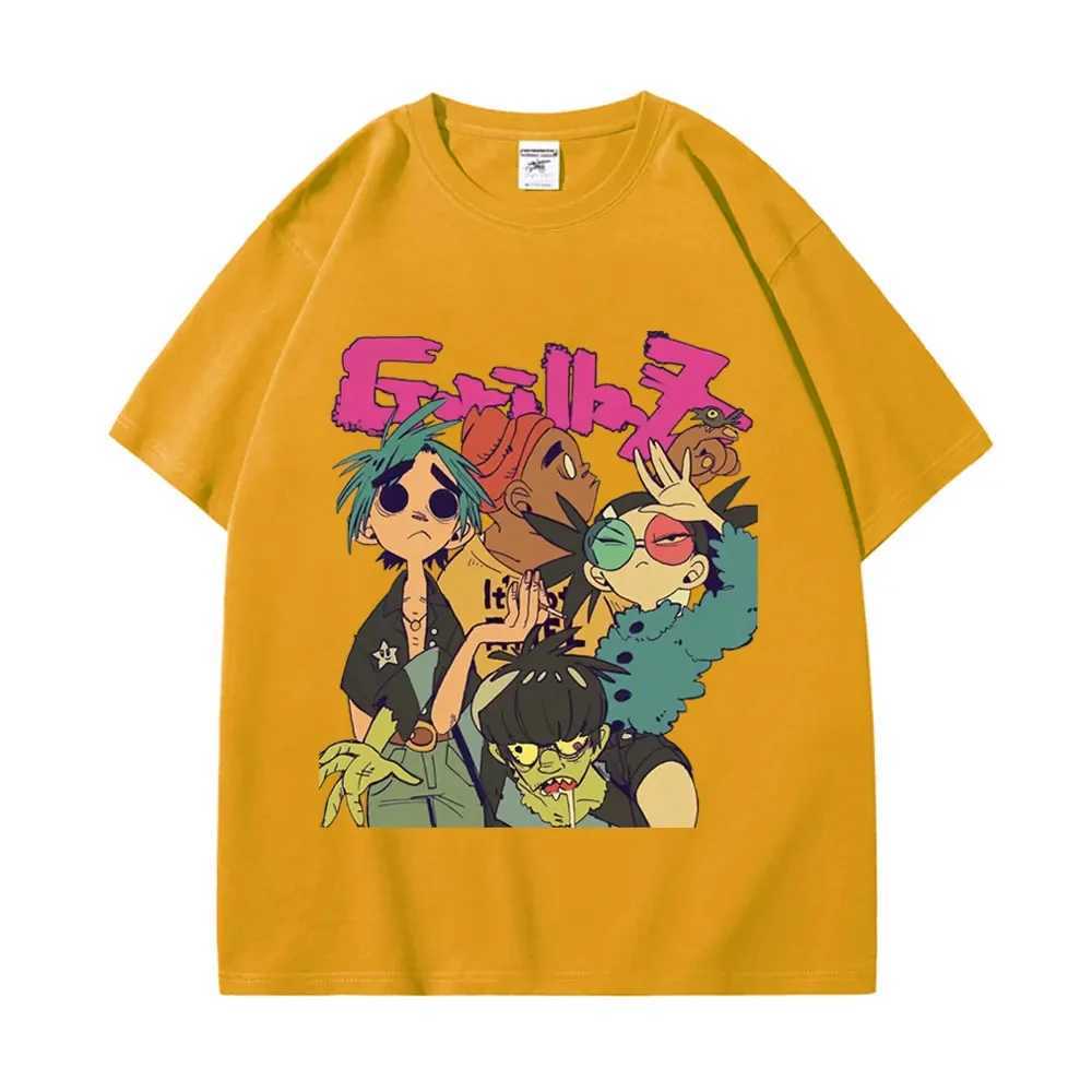 Trend Band Gorillaz Printed T Shirts Men Women The High Street Fashion Oversized T-shirts Gothic Hip Hop Short Sleeve T-shirt W250224