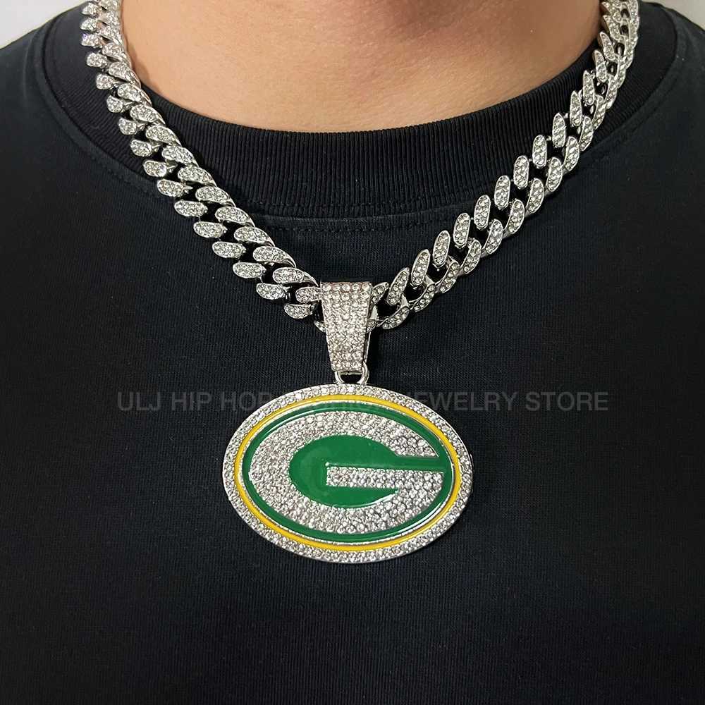 J Hip Hop Round G Letter Chain Necklace with Cuban Mi D Out Sparkling Fashion Cuban Jewelry X250224
