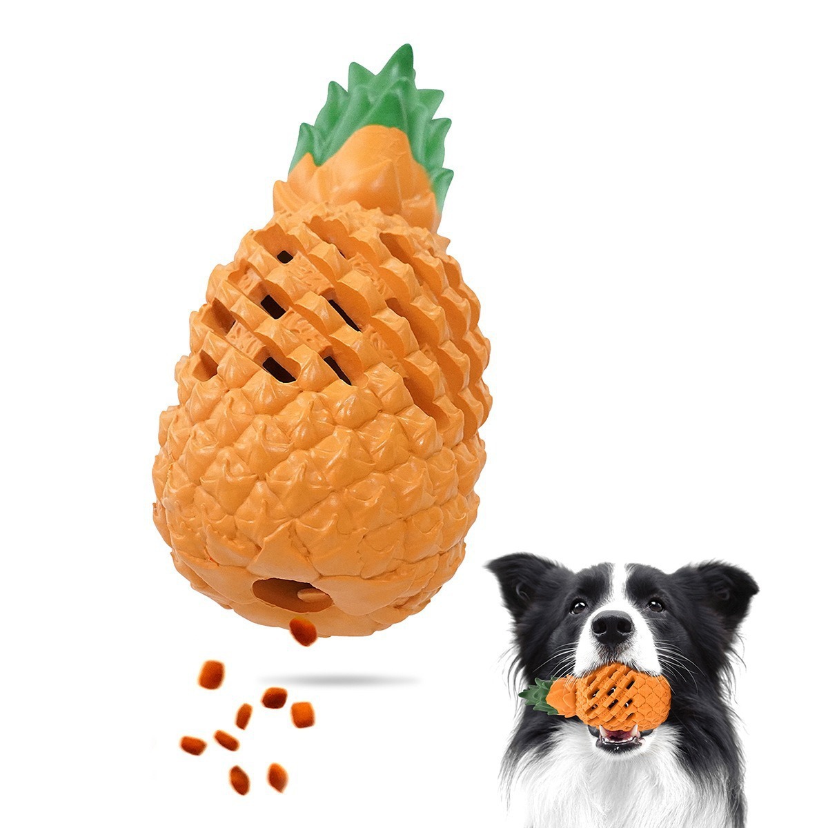 Natural Rubber Pineapple Chewing Toy for Puppies - Long Lasting Teether & Interactive Pet Gift