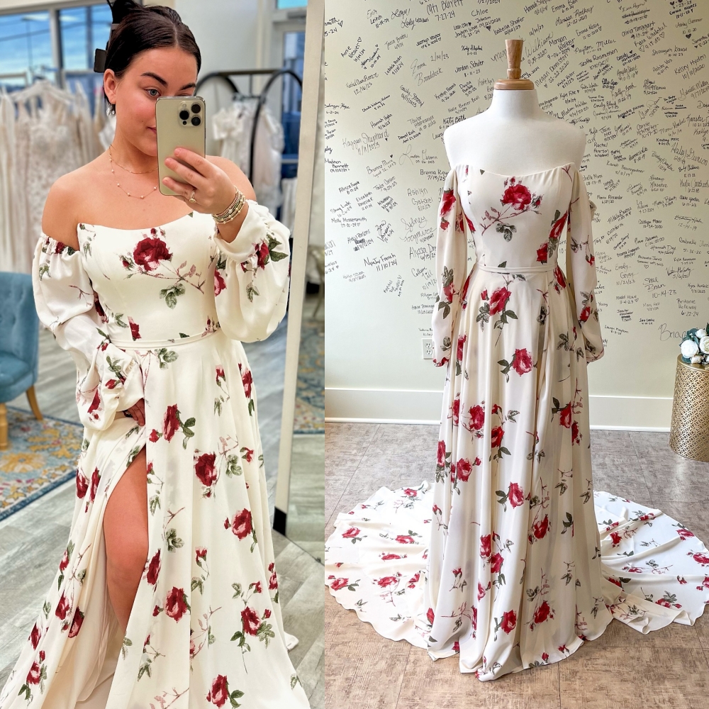 Abito Da Sposa Da Giardino Primavera Estate 2025 Maniche Staccabili Morbide Fluido Abito Da Sposa Romantico Per Le Spose Spiaggia Del Castello Della-image
