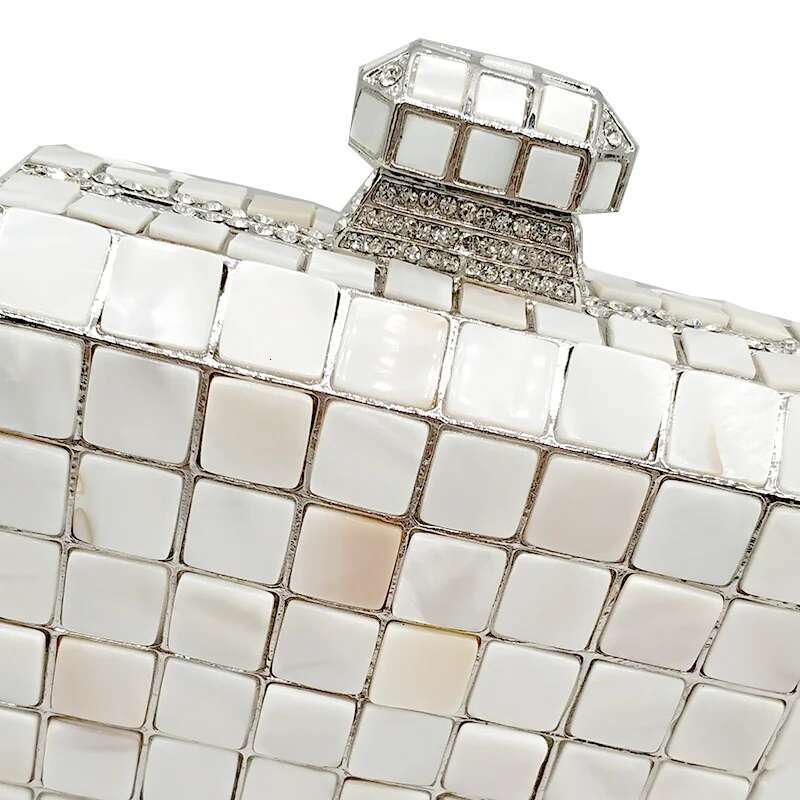 Elegant Traditional Bridal Wedding Party Rhie Purses Women Evening Clutches Classical Square Shell Crystal Bag