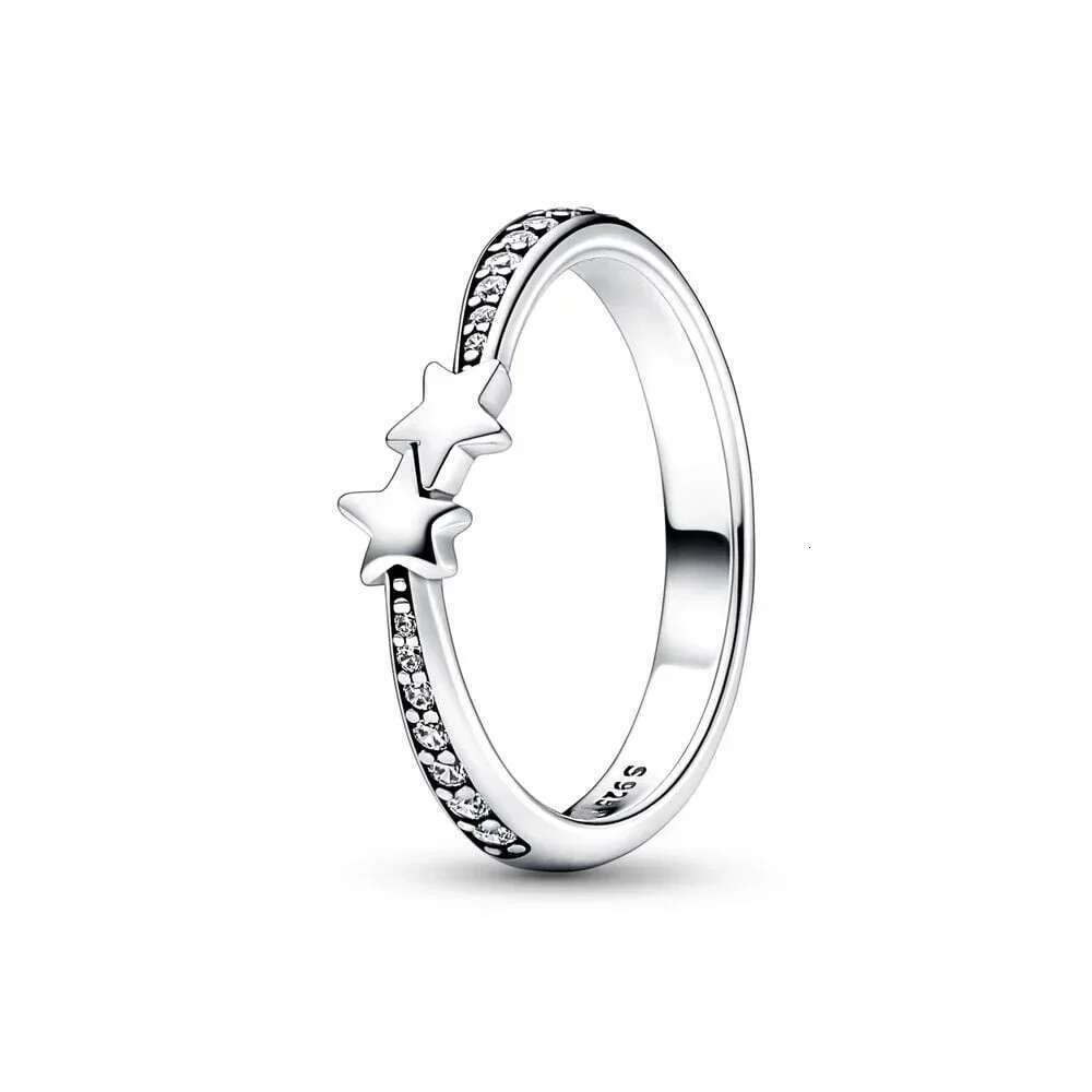 925 High-Quality New Sterling Silver pretty stars Sparking Ring Timeless Half Sparking Rings Fit Women Jewelry Gift wholesale