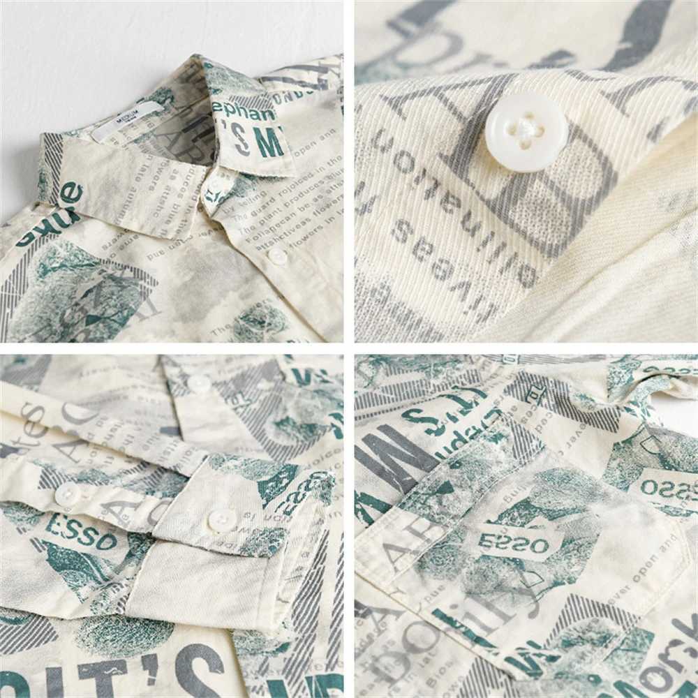 Mens Pure Cotton Long Sleeve Printed Shirts Spring Autumn Comfortable Mens Clothing fashion daily wear Casual shirt for man W250224