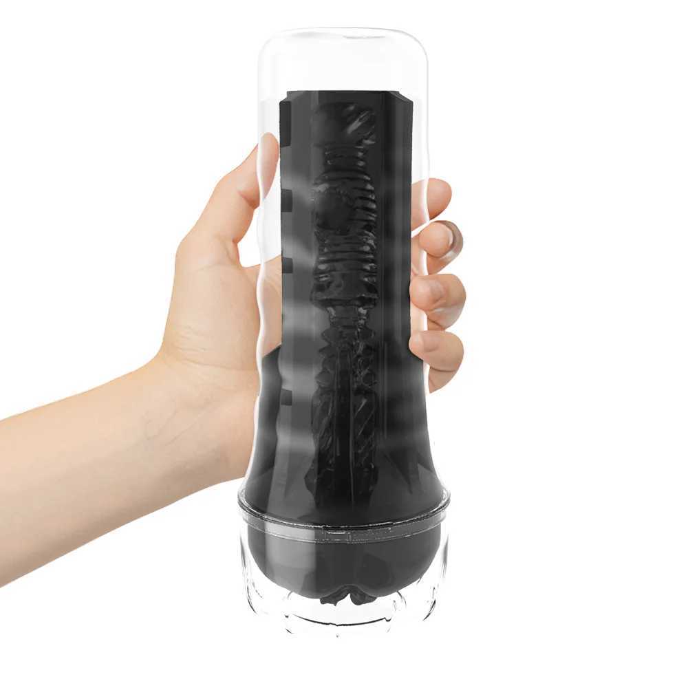 Male Masturbator Soft Silicone Pussy Vaginas Transparent Penis Pump Pocket Masturbation Cup Sex Toys For MenW250224