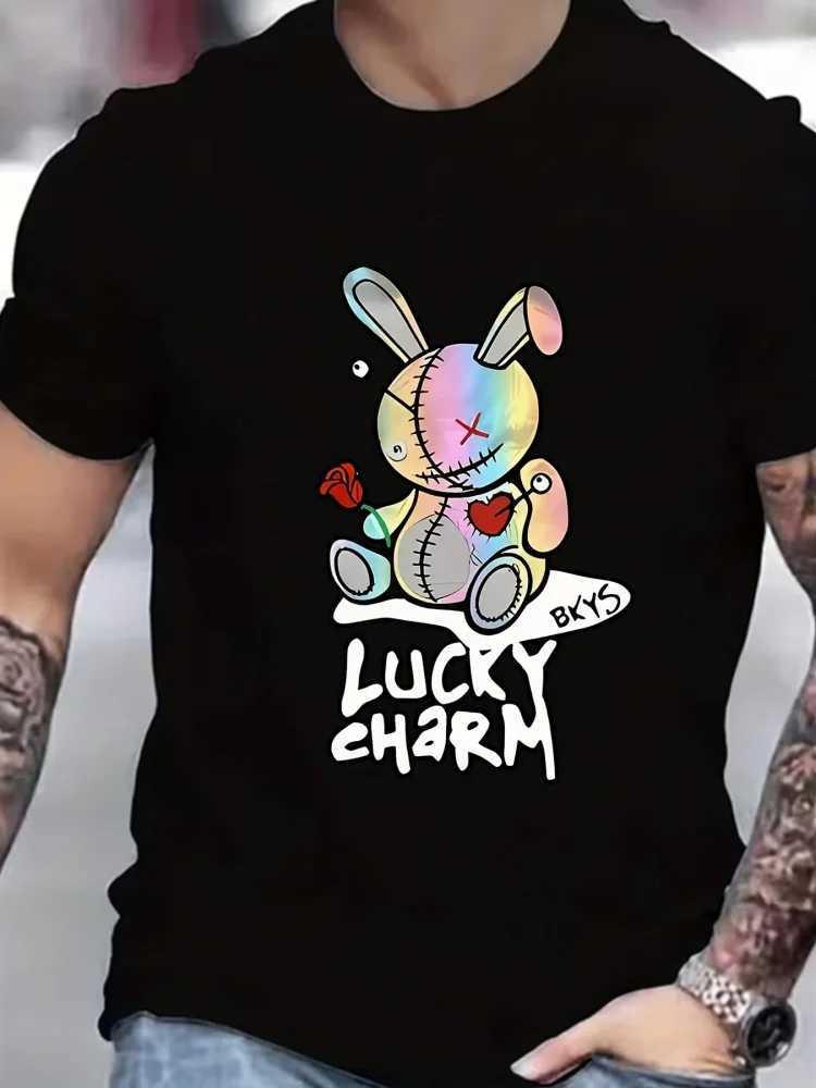 3D Graffiti Headphones Printed Mens Fashion T-shirt Summer Daily Casual Mens T-shirt Urban Street Mens Short-sleeved Top W250224