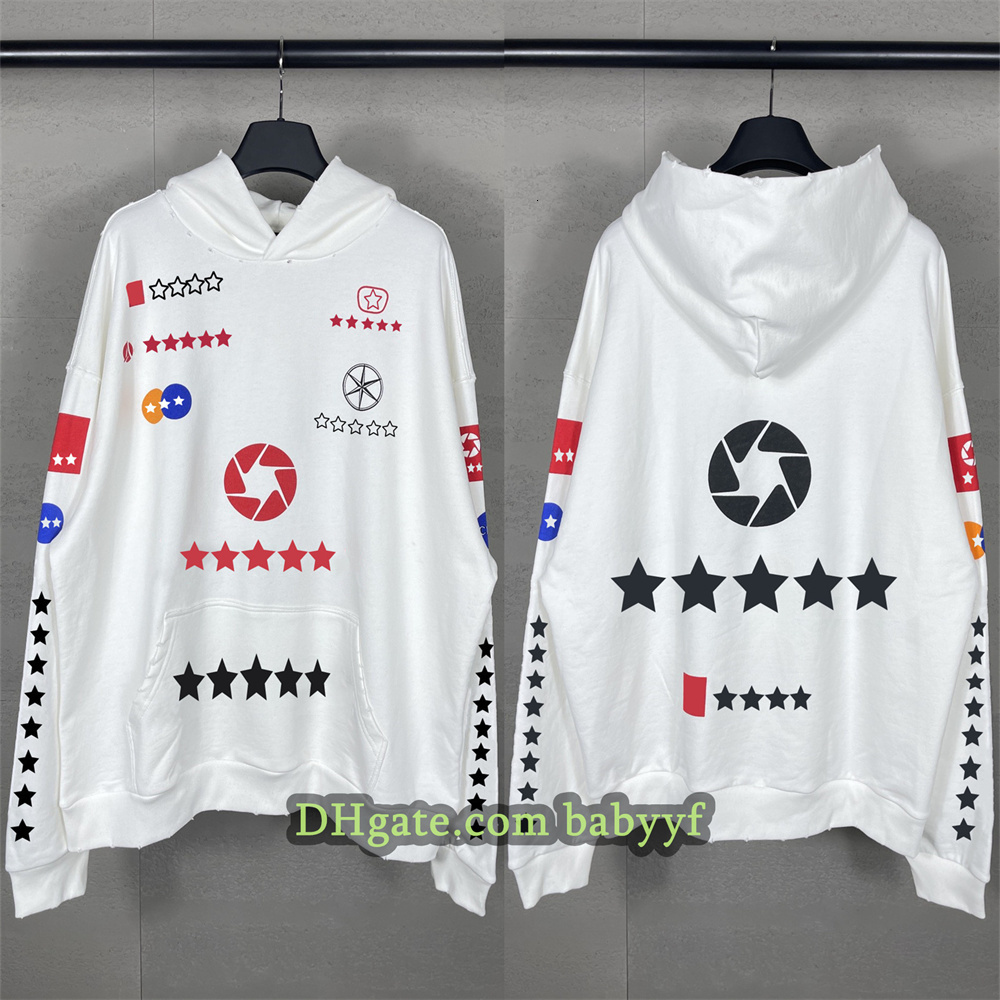 Mens Designer Vintage Pullover Sweatshirt - Letter Print Distressed Premium Plus Size Streetwear Fashion Graphic Hoodie