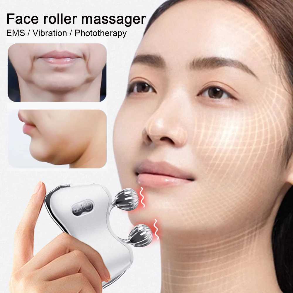 Face Rolling Massager EMS Face Slimming V Line Facial Lift Phototherapy Massager Wrinkle Remover Body Massager Skin TighteningXJ250224