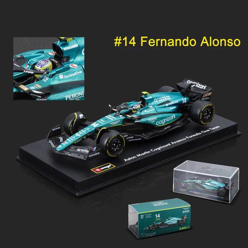 Bburago 1 43 Aston Martin Series AMR23 F1 Racing Alloy Die Casting Model Toy 14# Fernando Alonso 2023 Boy Gift Free shipping