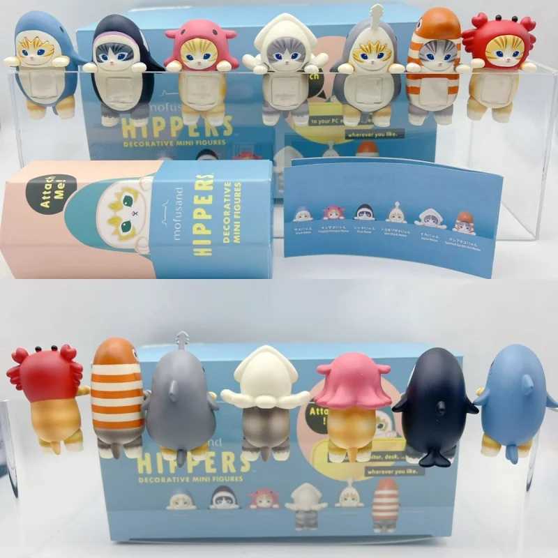 Good Quality Mofusand Hippers Blind Box Mini Figure Shark Cat Action Figure Toys Fans Children Christmas Gift ToysT250224