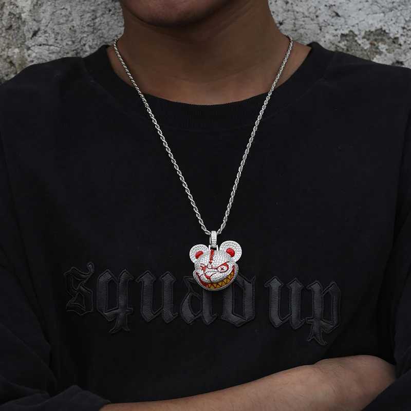 High Quality Luminous Style Pendant S925 Moissanite Pendant Necklace Rope Chain For Men Hip Hop Jewelry Nightclub Gift X250224