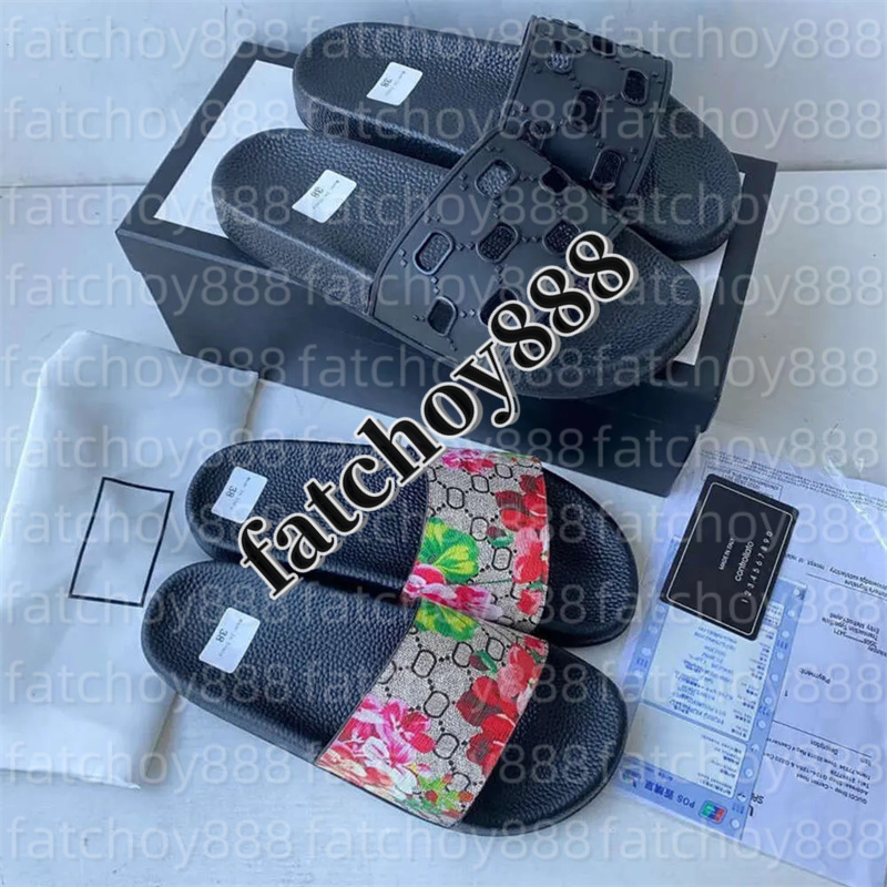 Designer Sandals famous shoes Floral Slipper Fashion flower Heel canvas slide sandal Woman man snake Beach shoe Sliders Leather loafers sandale Sizes 35-45