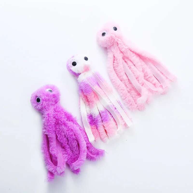 Cute Plush Toy Bite Resistant Teeth Interactive Play Pet Supplies Cat Dog Toys Octopus