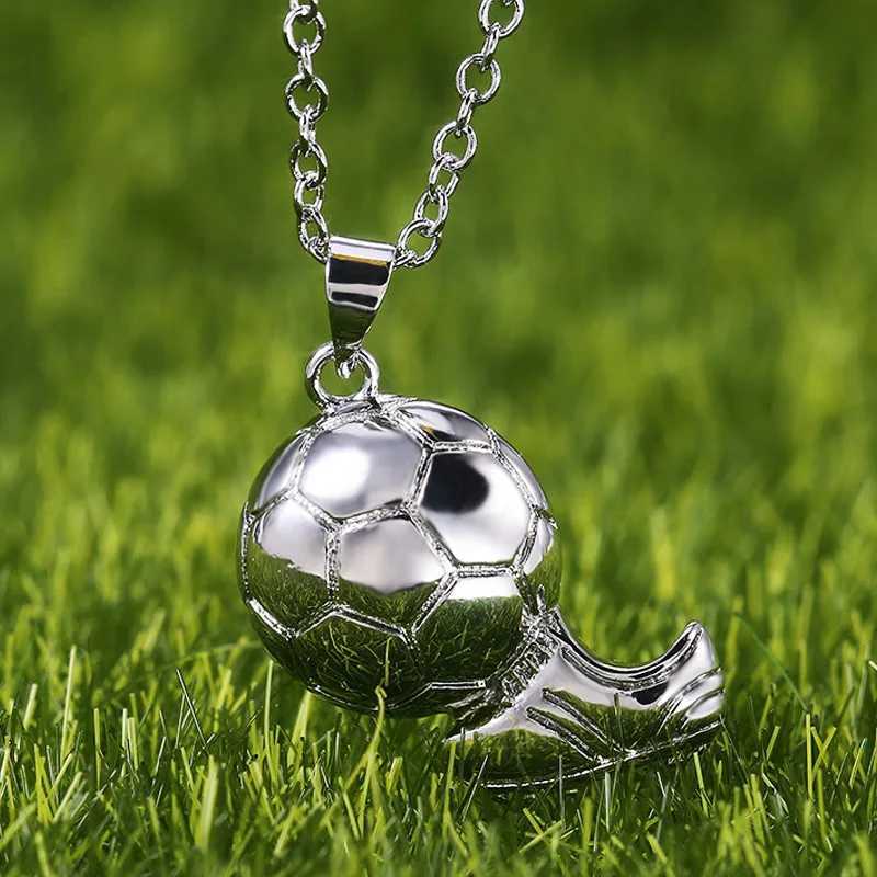 Huitan Play Football Shape Pendant Sporty Jewelry Salute to Football Charm Necklace Birthday Party Gift N Option Soccer Fans X250224