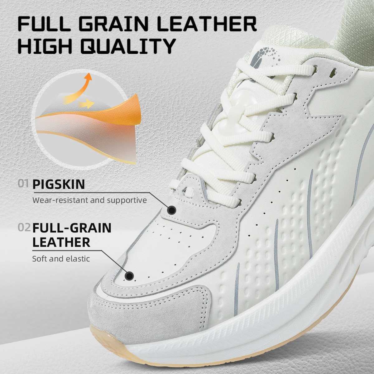 ONEMIX Winter Running Shoes for Men Leather Warm Sport Shoes Wear-resistant Female Jogging Training Shoes Black Walking SneakersC250304