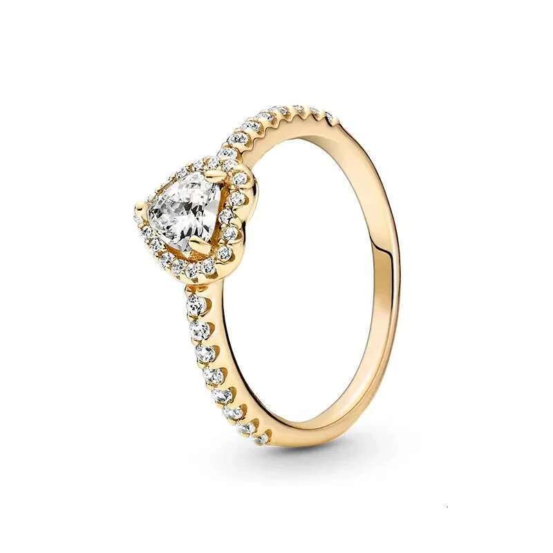 925 New Hot Sale Shining Crown Star Love Heart Gold Ring Style Suitable For Classic Fashion Princess Jewelry