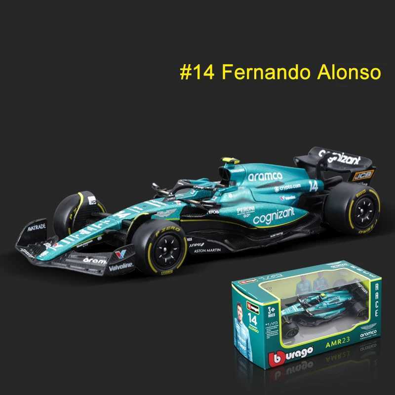 Bburago 1 43 Aston Martin Series AMR23 F1 Racing Alloy Die Casting Model Toy 14# Fernando Alonso 2023 Boy Gift Free shipping