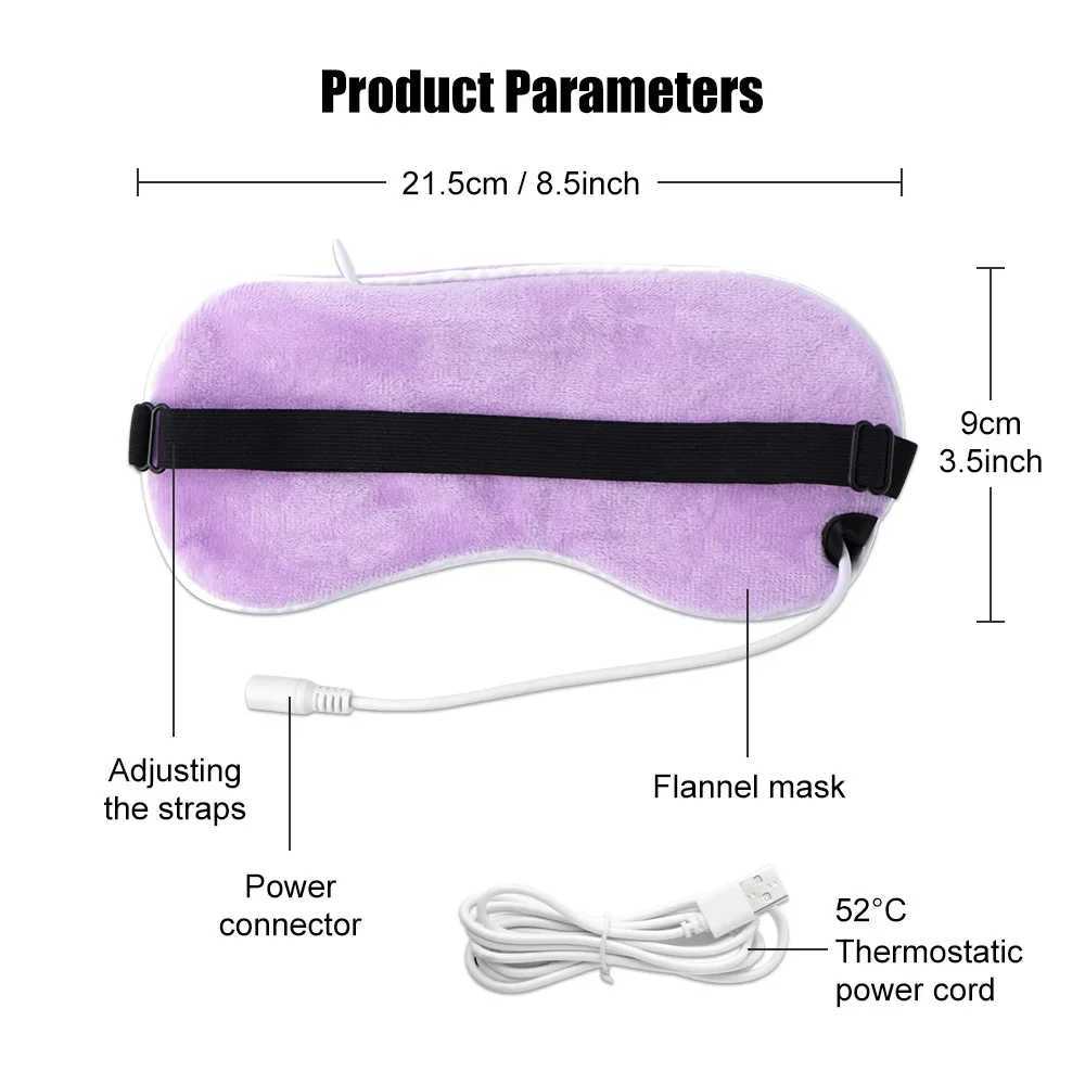 Heated Eyes Cover Eye Mask Sleep Mask Heated Hot Steam Compress Sleeping Heating Pad Electrical Temperature Control BlindfoldXJ250224