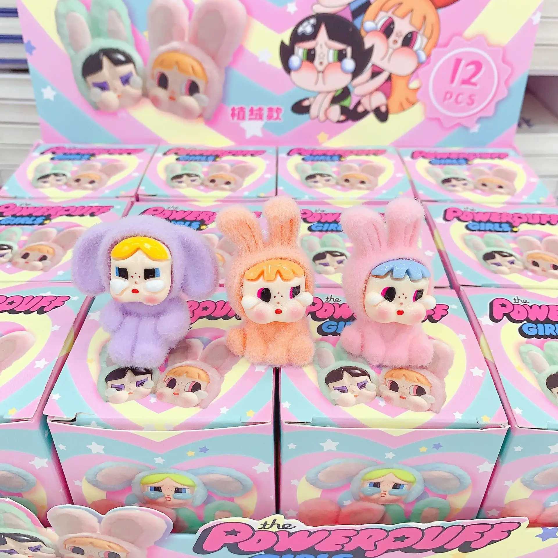 CryBaby Labubu ZIMOMO BabyThree Blind Box Doll Flocking Mini Ornament 3D Doll Desktop Model Children Mysterious Blind Box GiftT250224