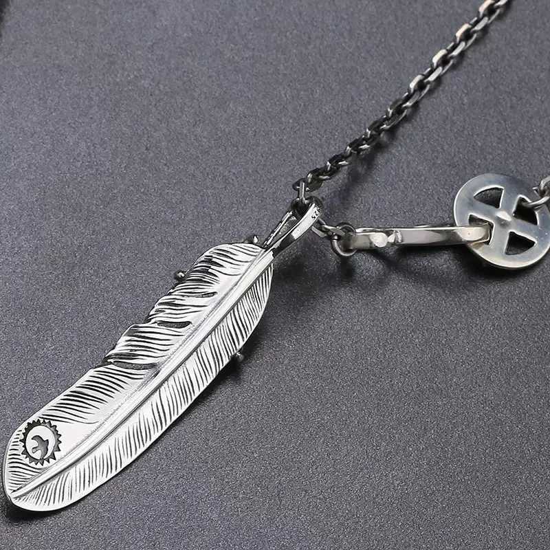 Design Claw Feather Pendant 925 Silver Necklace Hip Hop Style Couple Sweater Chain Exquisite Jewelry Accessories X250224