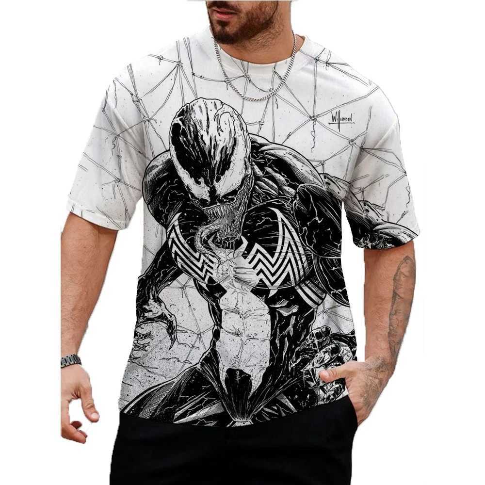 Venom Graphic T-Shirt Men Summer Cartoon Tops Tees Male Casual Stylish Short SLeeve Clothing Fashion Trend Streetwear W250224