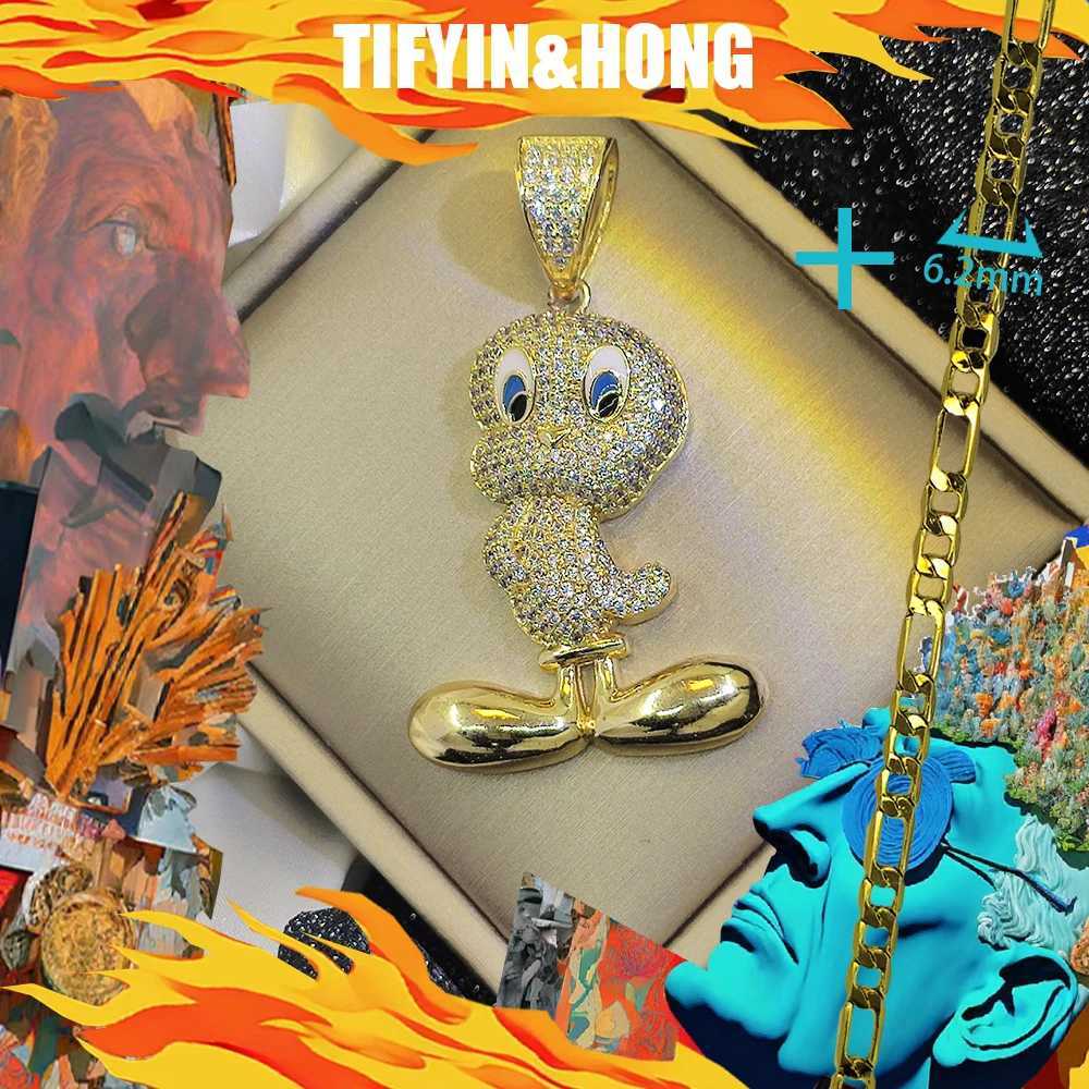 Tiktok popar 18K gold plated necklace with cartoon character pendant beautifully packaged suitable for hip-hop rap gifts X250224