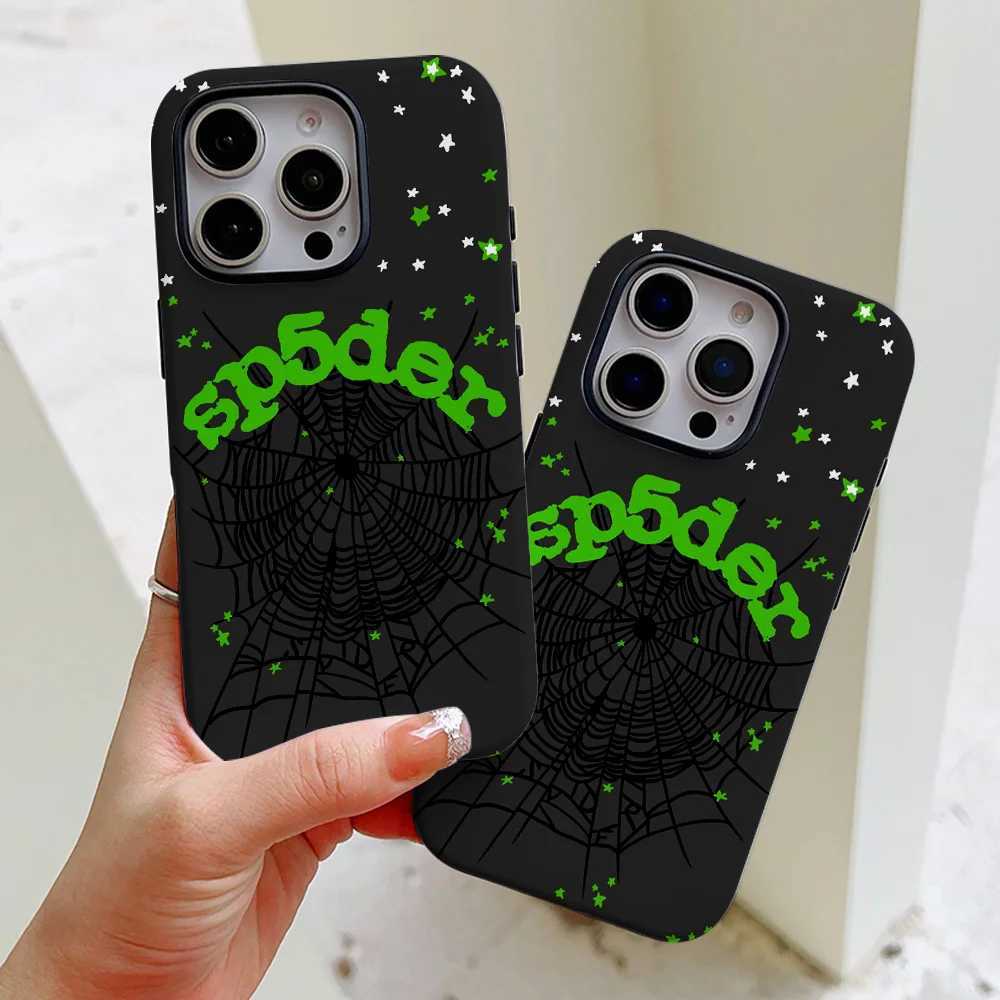 Super Cool Spider Web English Phone Case for iPhone 16 15 14 13 12 11 Pro Max Plus Luxury Magnetic Double-layer Back Cover X2502241