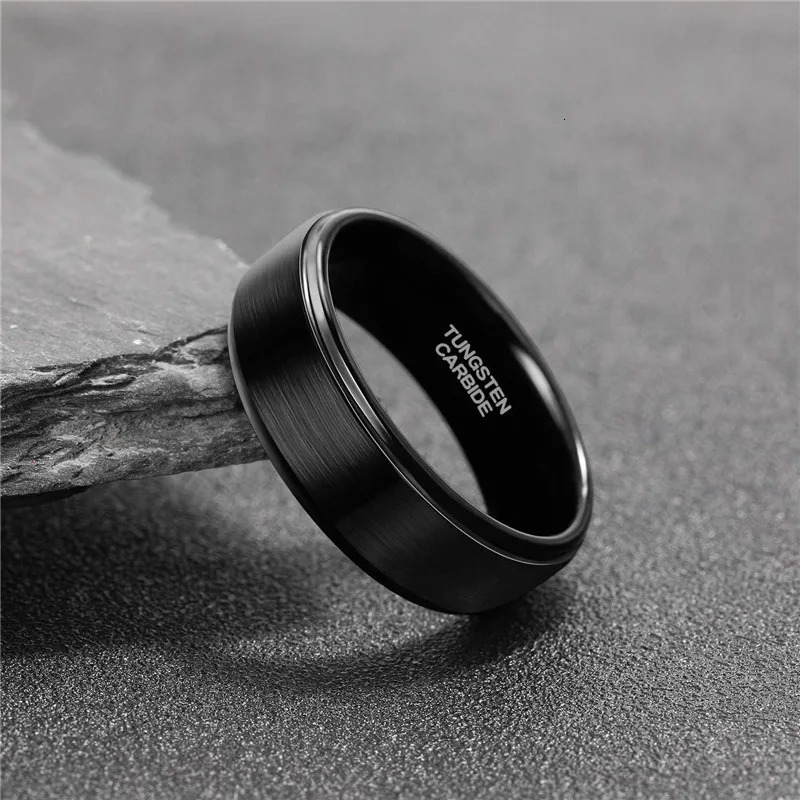 Tigrade 6/8mm Tungsten Carbide Ring Men Silver/Black/Gold Color Brushed Wedding Band Male Engagement Rings For Women bague 250218