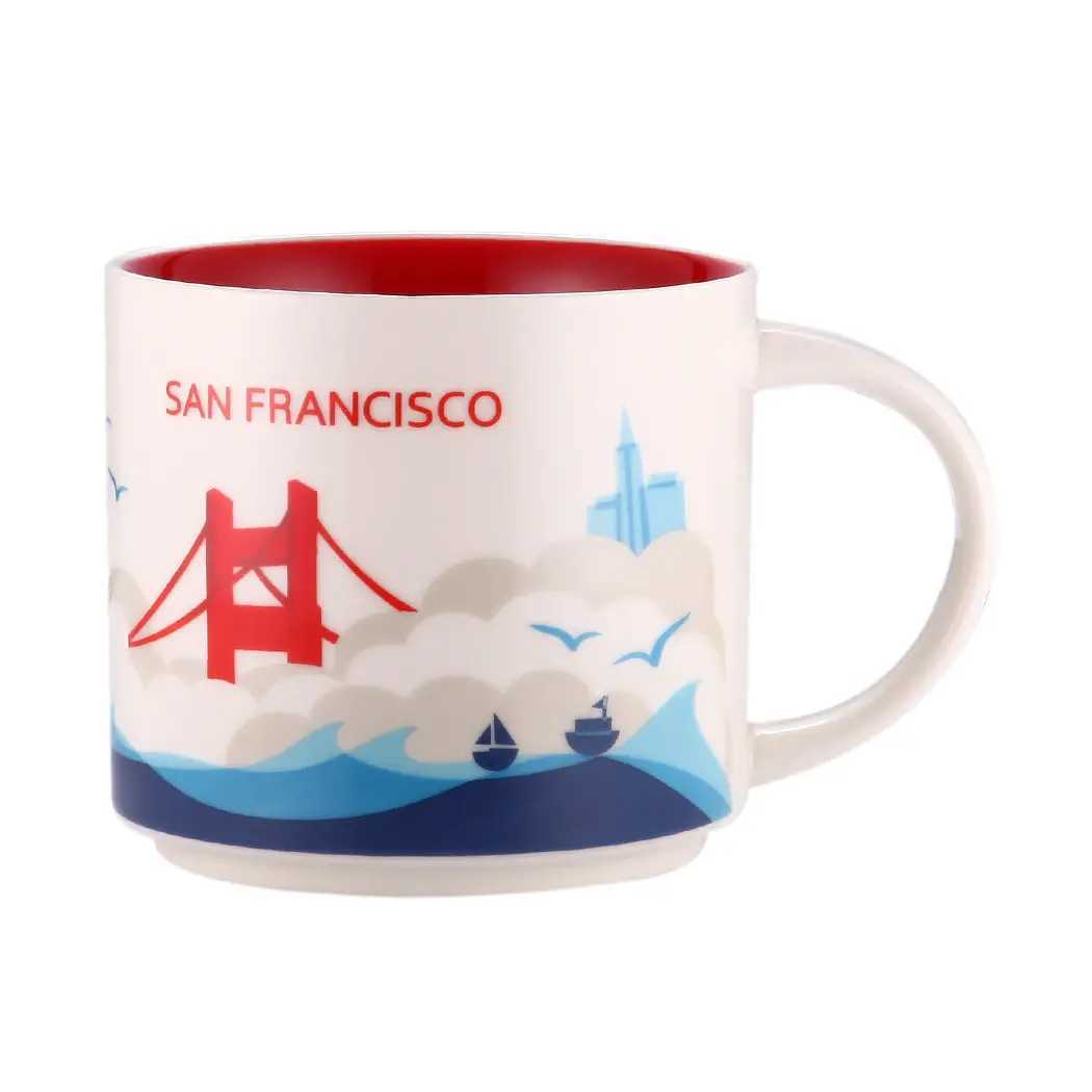 Ins City Cup USA City Bone china Mug Global Collection Ceramic Japan England London Paris Hawaii Chicago New York City Mug 400MLC250224