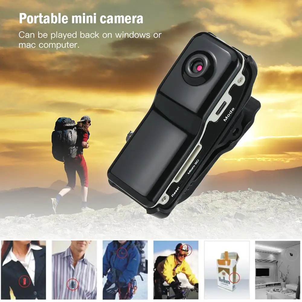 2024 HD Mini DV Camera Body Camcorder Mount Portable Video Record Nanny Security Cam Small Sports Car DVR Webcam For Home Office