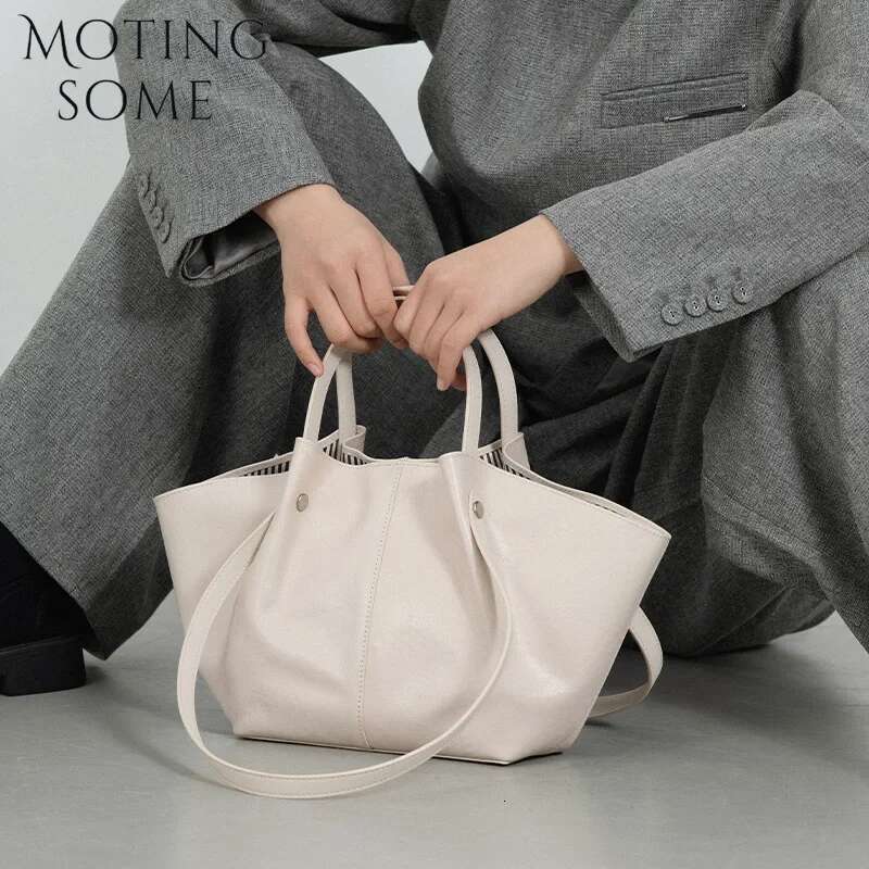Motingsome Top Qualuty Shoulder Bag Woman Tote Crossbody First Layer Real Plant-Tanned Leather Cowhide Wing Shape Mini Handbag