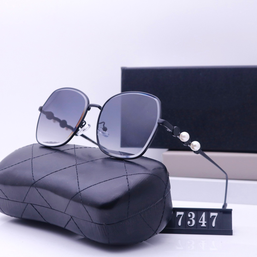 With Box Designer Sunglasses Luxury Eyeglasses Brand Glasses Fashion Black Khaki Pink Unisex Vintage Full Frame Summer Beach Casual Goggle Shading Polarized Glass