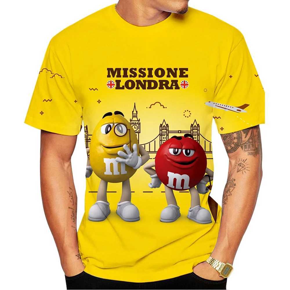 Fun snacks M M beans fashionable and personalized 3D printed mens T-shirt W250224