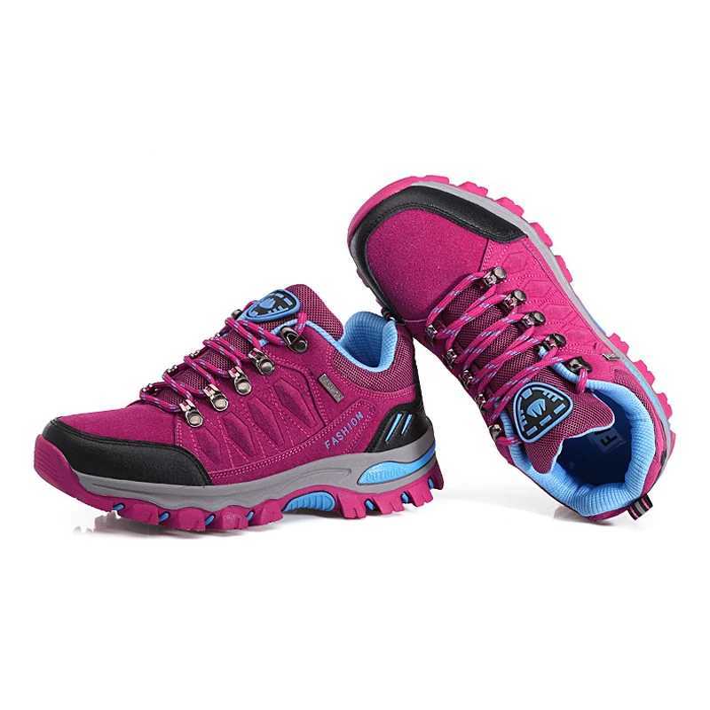 Autumn Spring Women Outdoor Leather Trekking Hiking Shoes Woman Mountain Sneakers Treking Walking Camping Trail ClimbingC250222