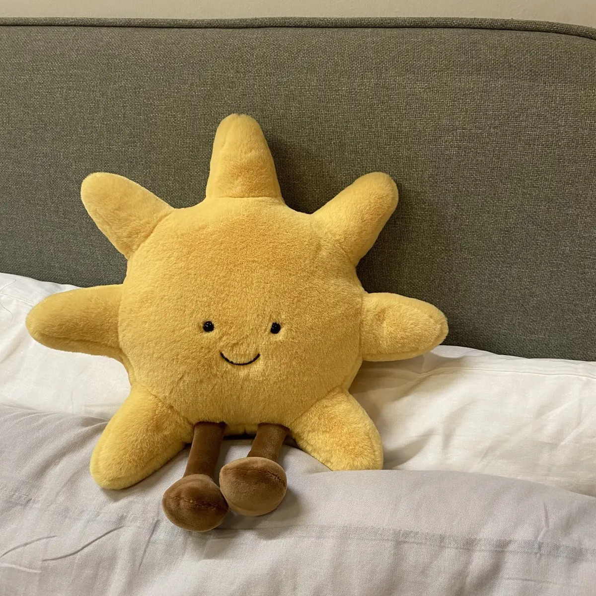 High Quality Smile Face Moon Yellow Sun Plushie Cushion Stuffed Cute Weather Plush Toy for Kid Bedroom Decor Sofa Throw Pillow 250224