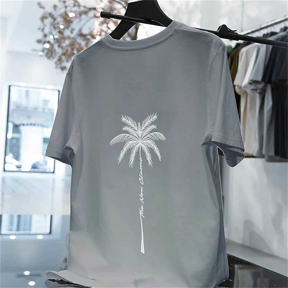 Solid Color Mens T-shirt Printed Pattern Street Trend Travel Leisure Oversized Loose Comfortable High-grade Classic Short Sleeve W250224