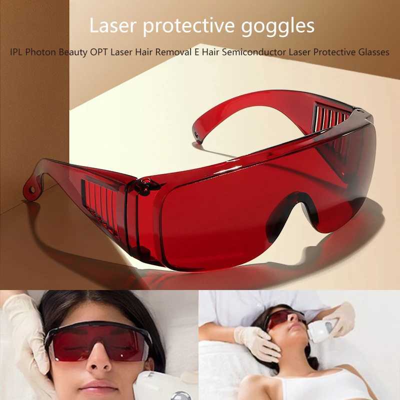 1Pc red laser protective goggles light blocking goggles beauty salon goggles IPL laser LED UV lamp treatment gogglesXJ250224