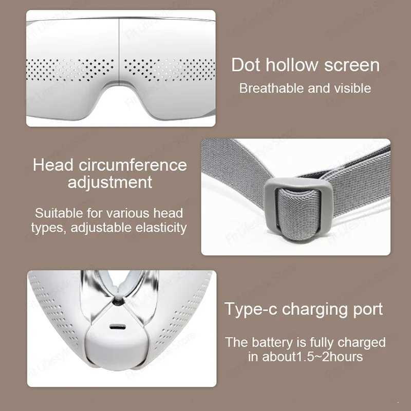 Intelligent Visual Eye Massage Vibration Bluetooth Eye Massager Heating Facial Massager Machine EyeMask Massager Electric MassageXJ250224