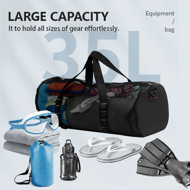 Mesh Dive Bag Large Mesh Travel Duffle for Scuba Diving and Snorkeling Gear Equipment - Dry Bag Hold Mask Fins Snorke 250221