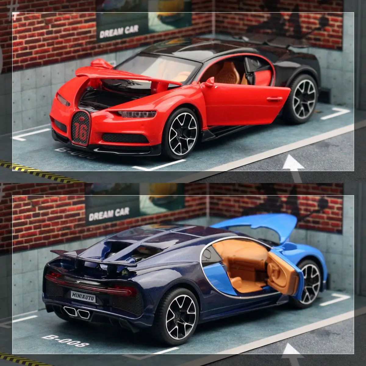 Bugatti Kailong Childrens Car Toy 1/32 Diecast Super Sport Miniature Model Pull Back Sound Light Collection Gift for Boys Free shipping
