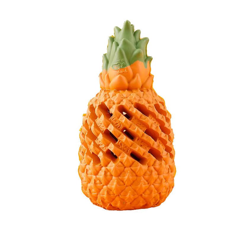 Natural Rubber Pineapple Chewing Toy for Puppies - Long Lasting Teether & Interactive Pet Gift