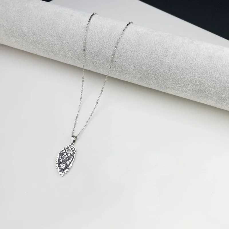 Stainless steel necklace Arabic map scarf Pendant Mens white necklace Middle Eastern accessories Europe and X250224