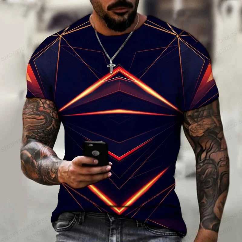 Diamond 3D Printed T-shirt Men Fashion Short Sleeve Shirt Outdoors Round Neck Shirt Oversized Tops Tees Stereoscopic Clothing W250224