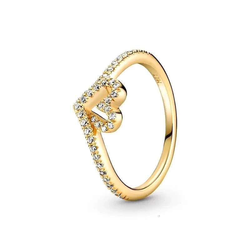 925 New Hot Sale Shining Crown Star Love Heart Gold Ring Style Suitable For Classic Fashion Princess Jewelry
