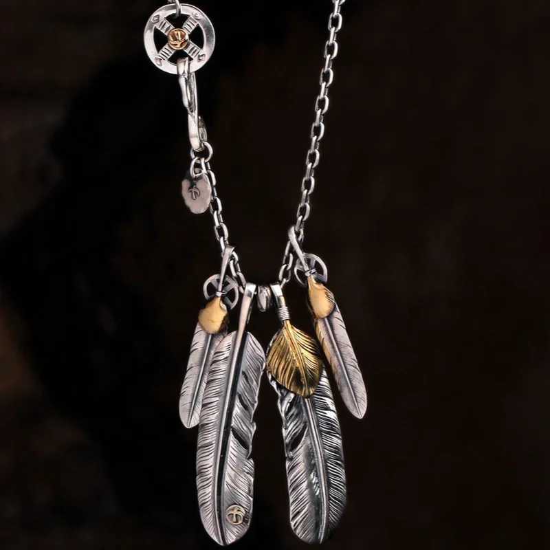 Classic Feather Necklace Set Hip Hop Punk Style Chains Exquisite Pendant Men Business and Dineering Banquet Jewelry X2502241