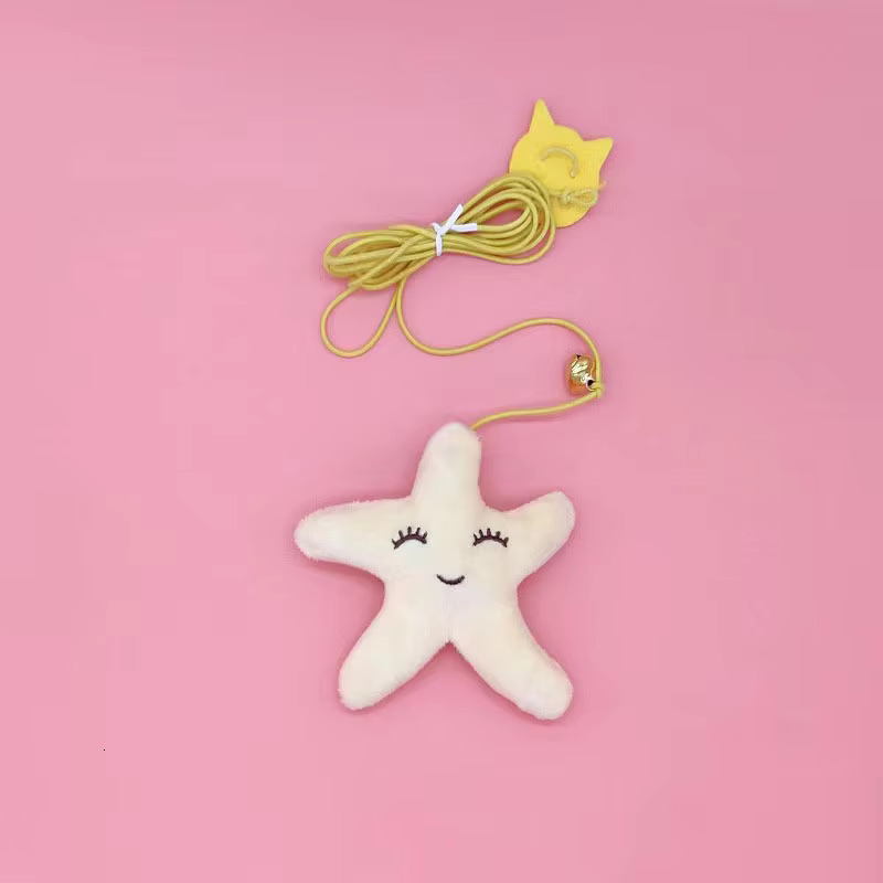 Pet Cat Toys Funny Kitten Self -hi Elastic Rope Dragoy Shape Feather Bell Teasing Stick Hanging Swing Thousands