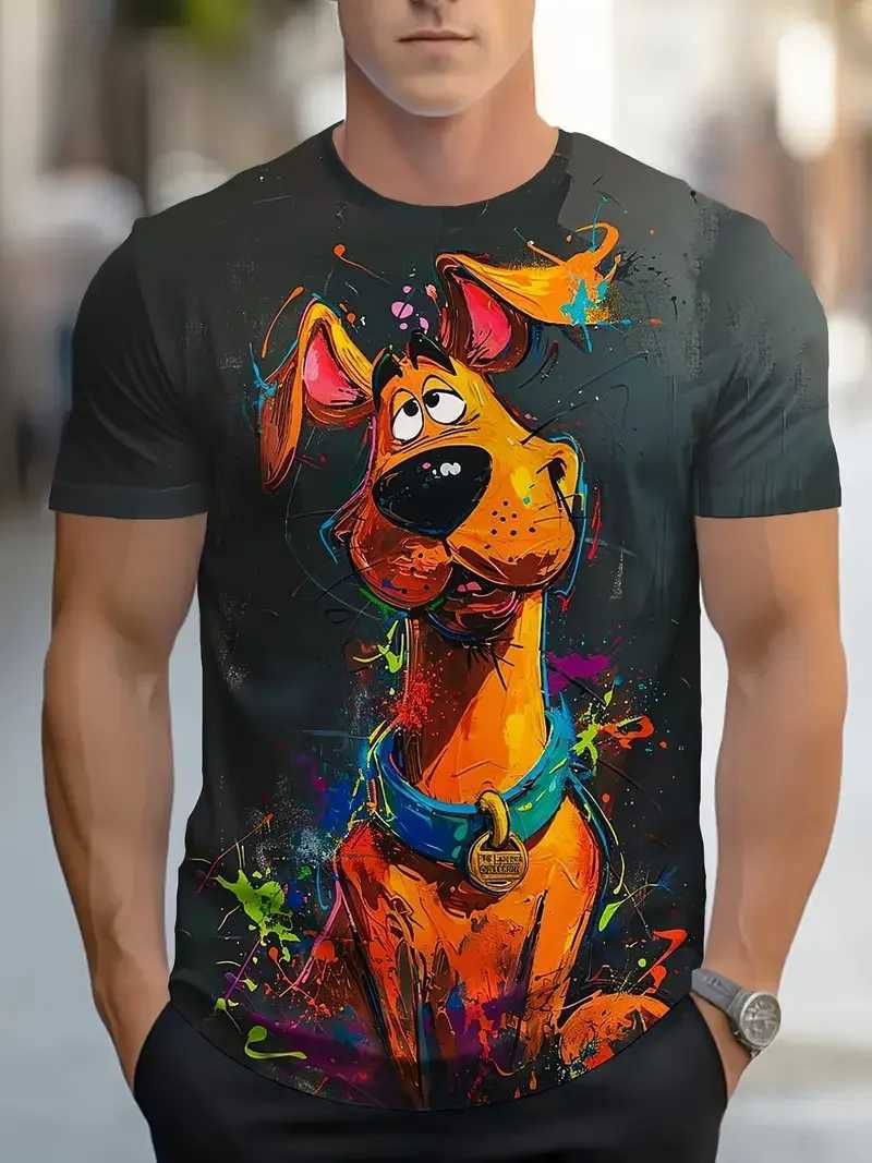 Summer Funny Mens T Shirt Cartoon Animal Print Casual Short Sleeve Pullover Fashion T-shirts Outdoor Male Overszied Clothing W250224